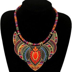 Ethnic Style Chunky Colorful Collar Festival Tribal Beaded Boho Choker Necklace